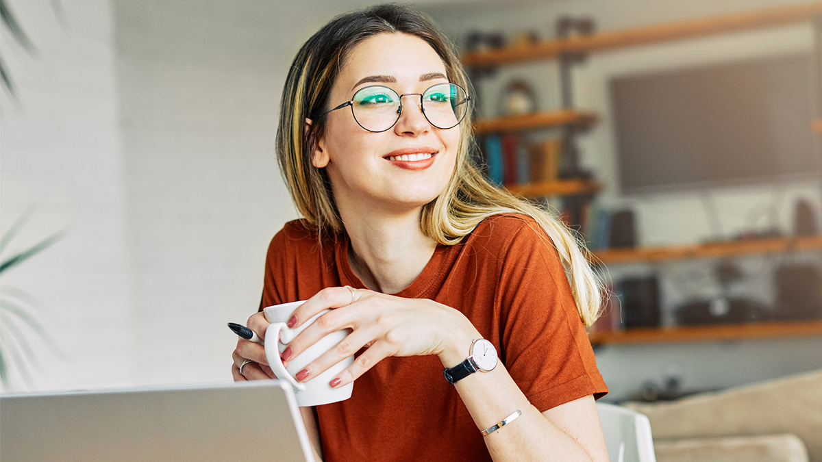 Woman working on computer