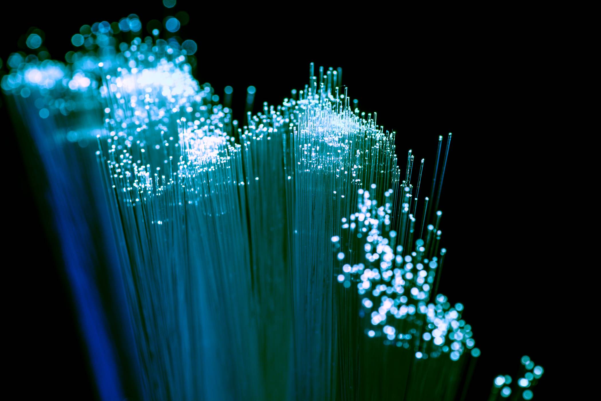 Fiberoptic strands of cable are pictured